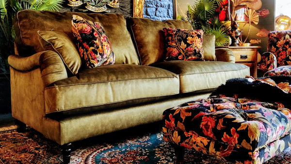 Howard 3 Seater Sofa Velvet Sublime Olive (190 x 96 x 97cm)