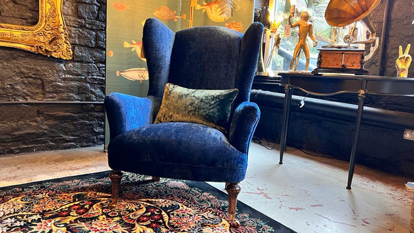 Lamour Wingback Accent Chair Eternity Sapphire (80 x 94 x 106cm)