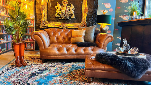 Oskar 2 Seater Sofa Leather Amalfi Brandy (187 x 106 x 73cm)