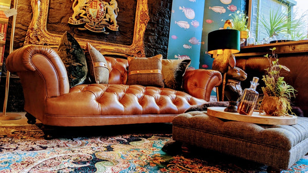 Oskar 3 Seater Sofa Leather Amalfi Brandy (207 x 106 x 73cm)