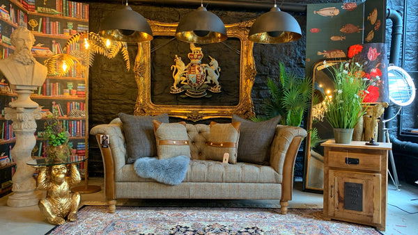 Oxford Banbury 2 Seater Sofa Harris Tweed Thorn FT (186 x 87 x 77cm)