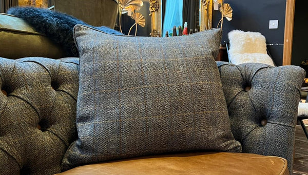 Cushion Harris Tweed Grey Scatter (60 x 60 x 25cm) Feather Filled