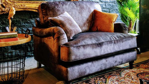 Howard Armchair Velvet Sublime Asphalt (89 x 96 x 97cm)