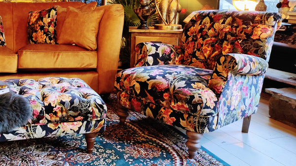 Accent Chair Boho Floral (80 x 95 x 84cm)