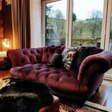 Oskar 2 Seater Sofa Velvet Aubergine (187 x 106 x 73cm)