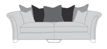 Haworth 4 Seater Sofa Scatter Back Velvet Sublime Asphalt (252 x 104 x 92cm)