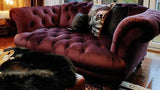Oskar 2 Seater Sofa Velvet Aubergine (187 x 106 x 73cm)