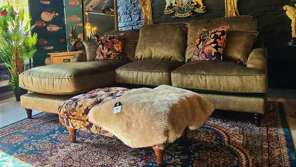 Howard Chaise LHF Velvet Sublime Olive (96 x 234 x 97cm)