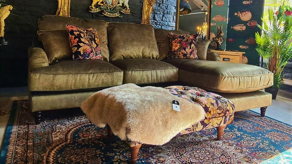Howard Chaise RHF Velvet Sublime Olive (234 x 96 x 97cm)