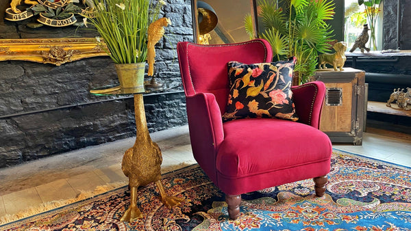 Elsworth Armchair Claret Velvet (75 x 84 x 85cm)