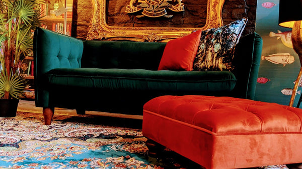 Warwick 2 Seater Sofa Velvet Bottle Green (165 x 90 x 80cm)