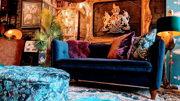 Warwick 2 Seater Sofa Velvet Navy Midnight (165 x 90 x 80cm)