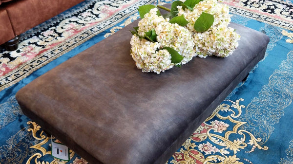 Howard Footstool Velvet Sublime Asphalt (106 x 65 x 31cm)