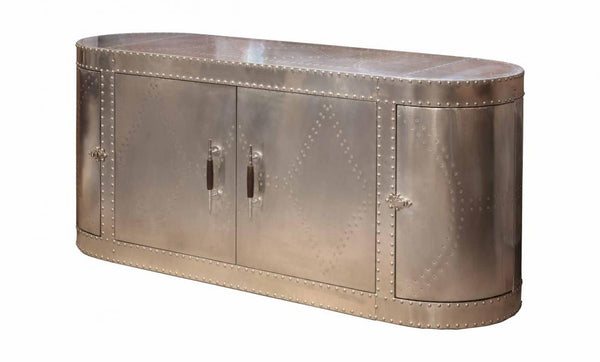 Aviator Sideboard Jet Silver (180 x 57 x 80cm)